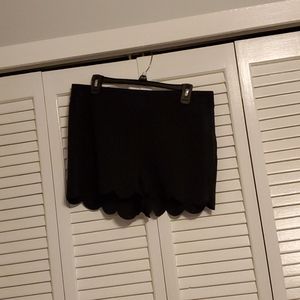 Womens black scalloped shorts